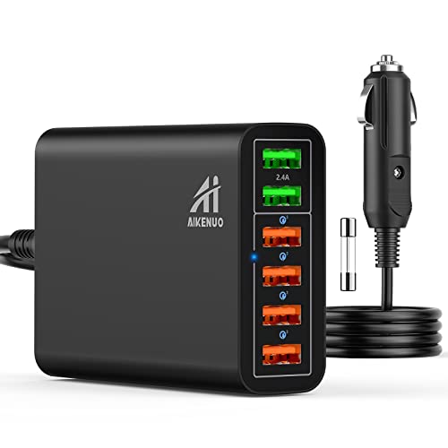 Multi Ports USB Car Charger, 96W 6 Port QC3.0 Fast Adapter...